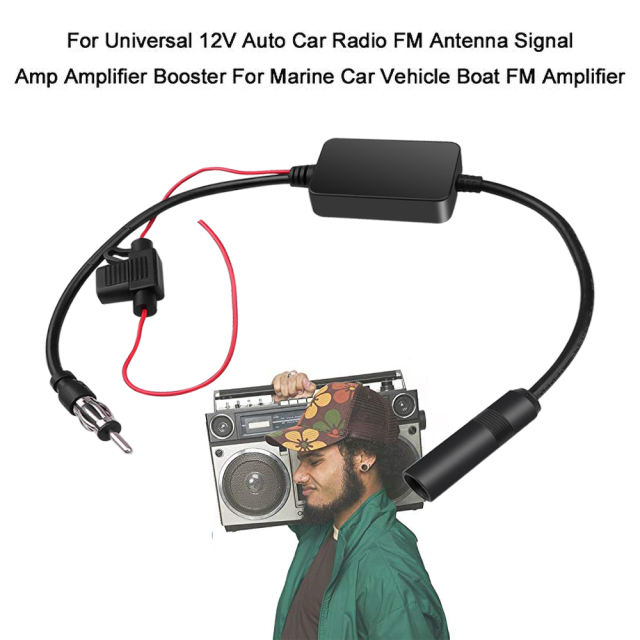 Universal Car Antenna Booster for AM and FM