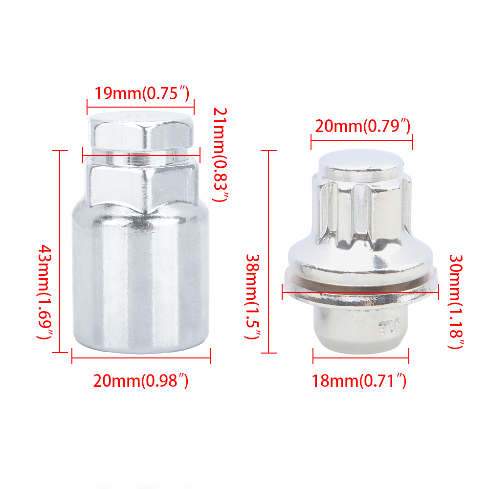 Closed End Wheel Lug Nuts for Toyota Lexus OEM Mag Seat Wheel