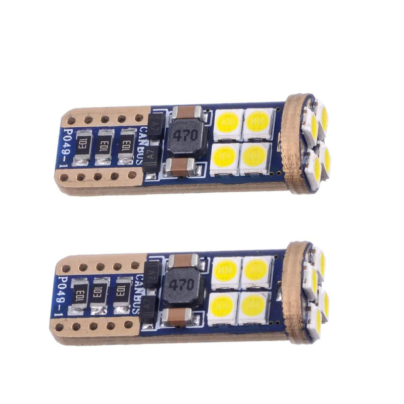 2PCS T10 194 2825 LED Bulbs 3030 12-SMD Bright Wedge Interior Dome Map Door License Plate Light