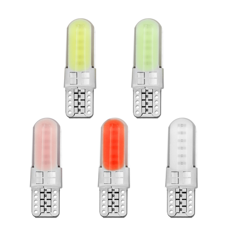 10PCS T10 W5W Silicone Case 12 Chips COB LED Car Wedge Interior Dome Reading Light WY5W 501 Auto Parking Bulbs Turn Side Lamps