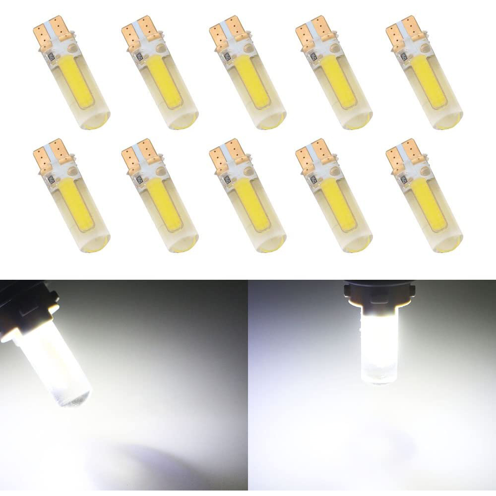 2PCS Silicone T10 194 Wedge COB 20-SMD LED Bulb License Plate Interior Lamp Door Map Cargo Courtesy Light