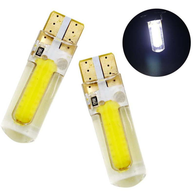 2PCS Silicone T10 194 Wedge COB 20-SMD LED Bulb License Plate Interior Lamp Door Map Cargo Courtesy Light