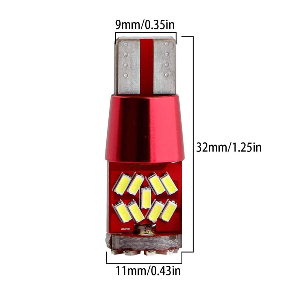 2PCS T10 Error Free 194 168 LED Bulb W5W 2825 158 194 Wedge LED Light White Car Interior Lighting Map Dome Courtesy License Plate Light