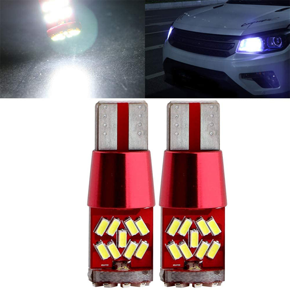 2PCS T10 Error Free 194 168 LED Bulb W5W 2825 158 194 Wedge LED Light White Car Interior Lighting Map Dome Courtesy License Plate Light