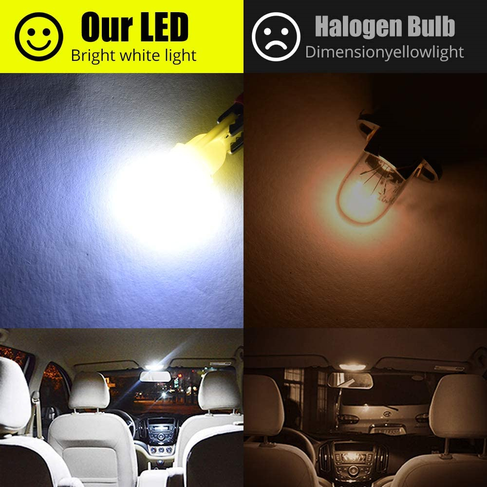 10PCS Mini 3D 168 194 T10 LED Bulbs Super Bright COB Chips Lamp for Side Marker Door Wedge lights