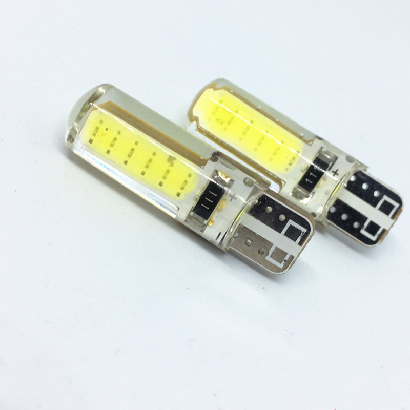 2PCS T10 LED Waterproof Light 194 2825 W5W COB LED Silica Gel Car Marker light Reading Dome Lamp