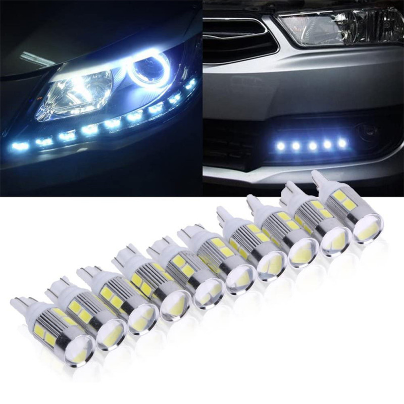 10PCS T10 5630 10smd Led Light W5W T10 Wedge Led Bulbs Car Lights Bulb