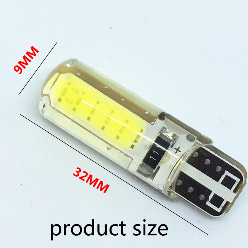 2PCS T10 LED Waterproof Light 194 2825 W5W COB LED Silica Gel Car Marker light Reading Dome Lamp