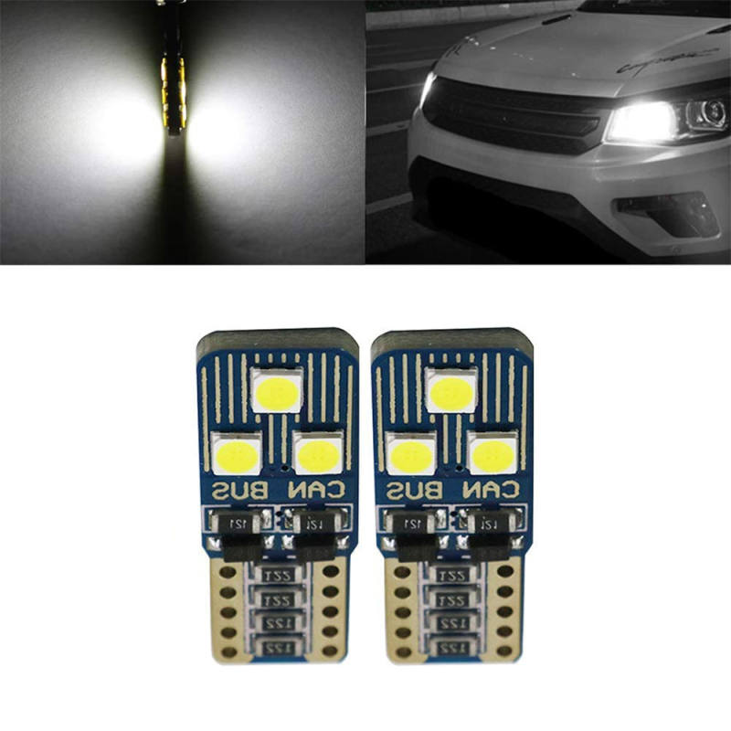 2PCS Car T10 W5W CANBUS Error Free 194 168 LED Bulb W5W 2825 158 194 Lamp