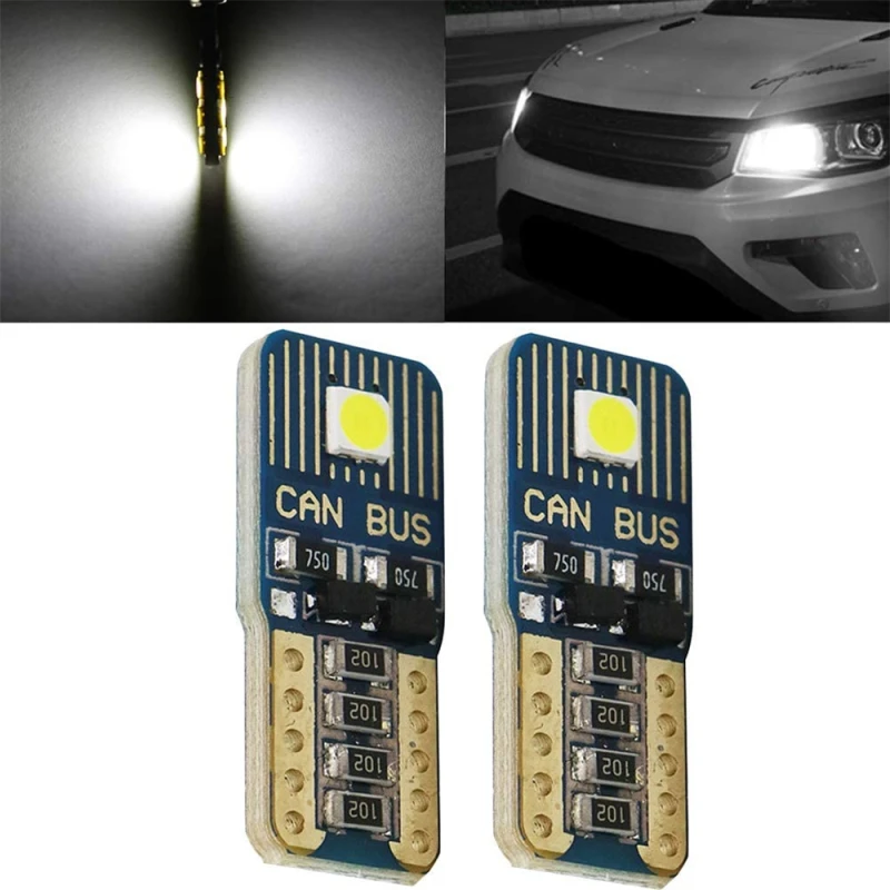 2PCS Car T10 W5W CANBUS Error Free 194 168 LED Bulb W5W 2825 158 194 Lamp