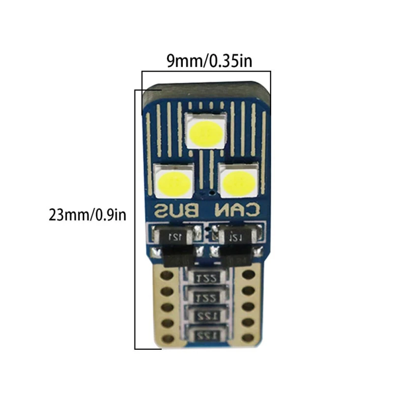 2PCS Car T10 W5W CANBUS Error Free 194 168 LED Bulb W5W 2825 158 194 Lamp