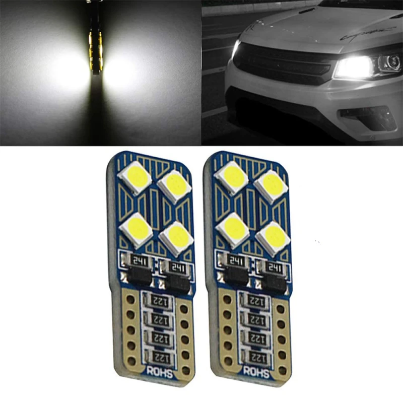 2PCS Car T10 W5W CANBUS Error Free 194 168 LED Bulb W5W 2825 158 194 Lamp