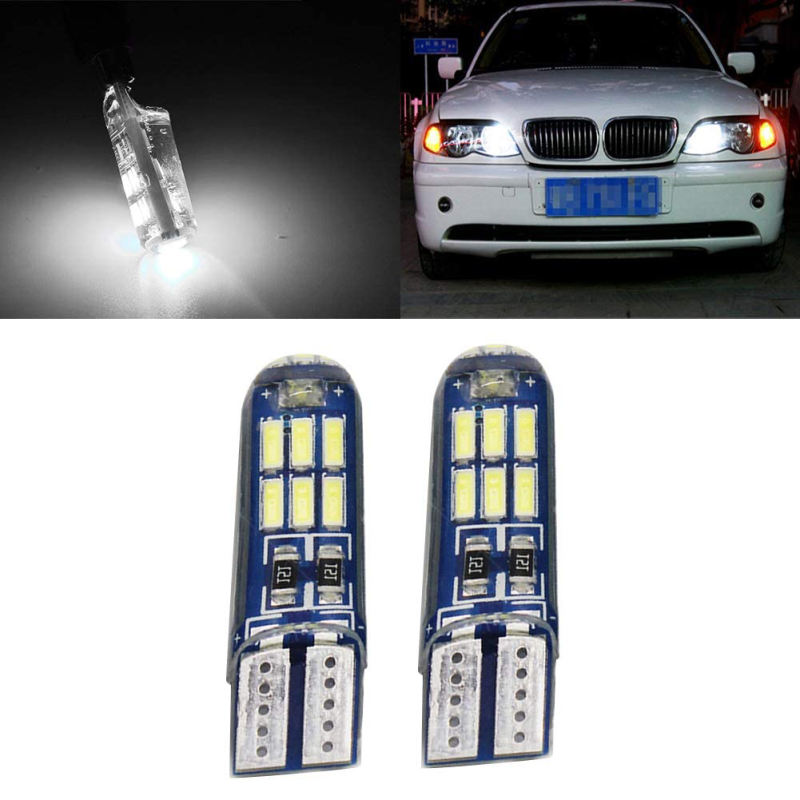 2x T10 Wedge 168 175 W5W LED Bulbs for Car Interior Dome Map Door Courtesy License Plate Lights