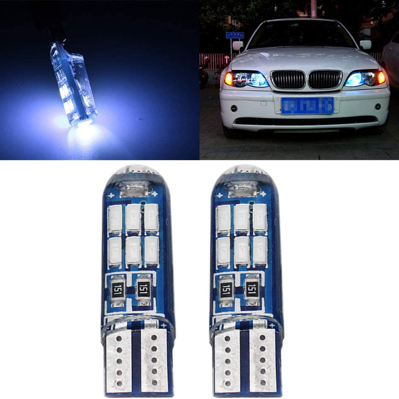 2x T10 Wedge 168 175 W5W LED Bulbs for Car Interior Dome Map Door Courtesy License Plate Lights