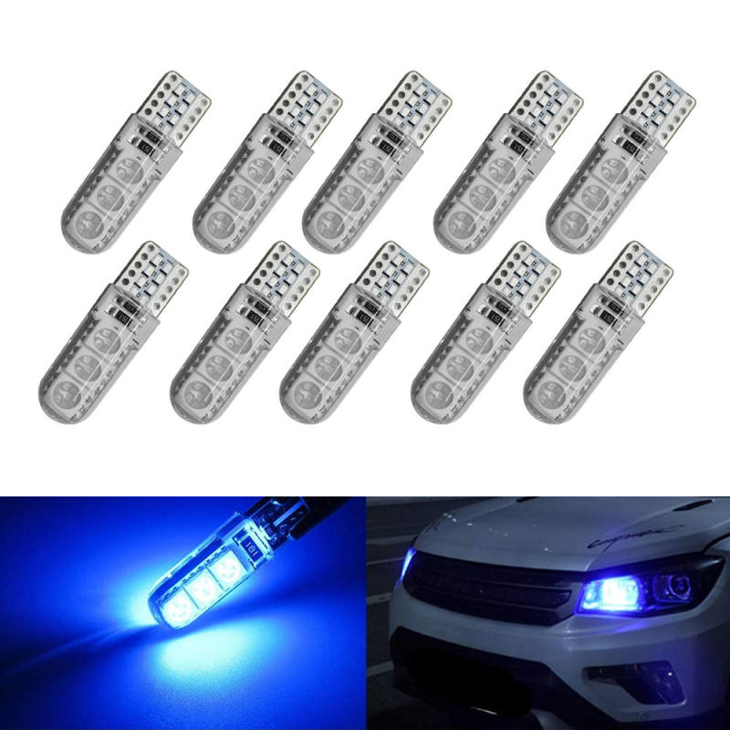 2x LED T10 W5W 194 5050 6SMD Light Bulbs Silicone Parking License Plate Lamp Auto Interior Light