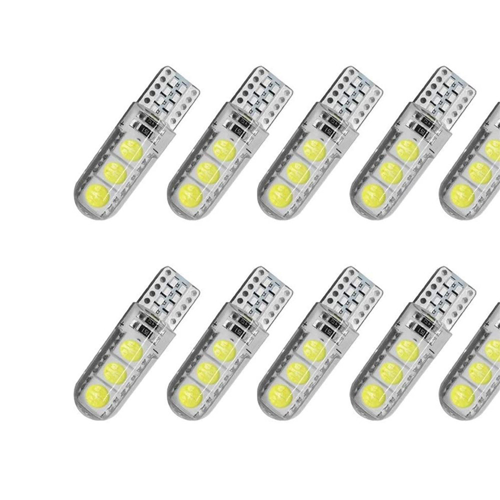 2x LED T10 W5W 194 5050 6SMD Light Bulbs Silicone Parking License Plate Lamp Auto Interior Light