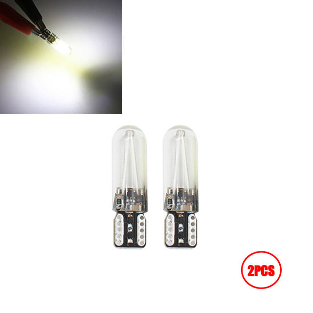 2x T10 LED W5W COB Filament Bulbs Glass Car Side Marker Light Interior Dome Reading Lamp
