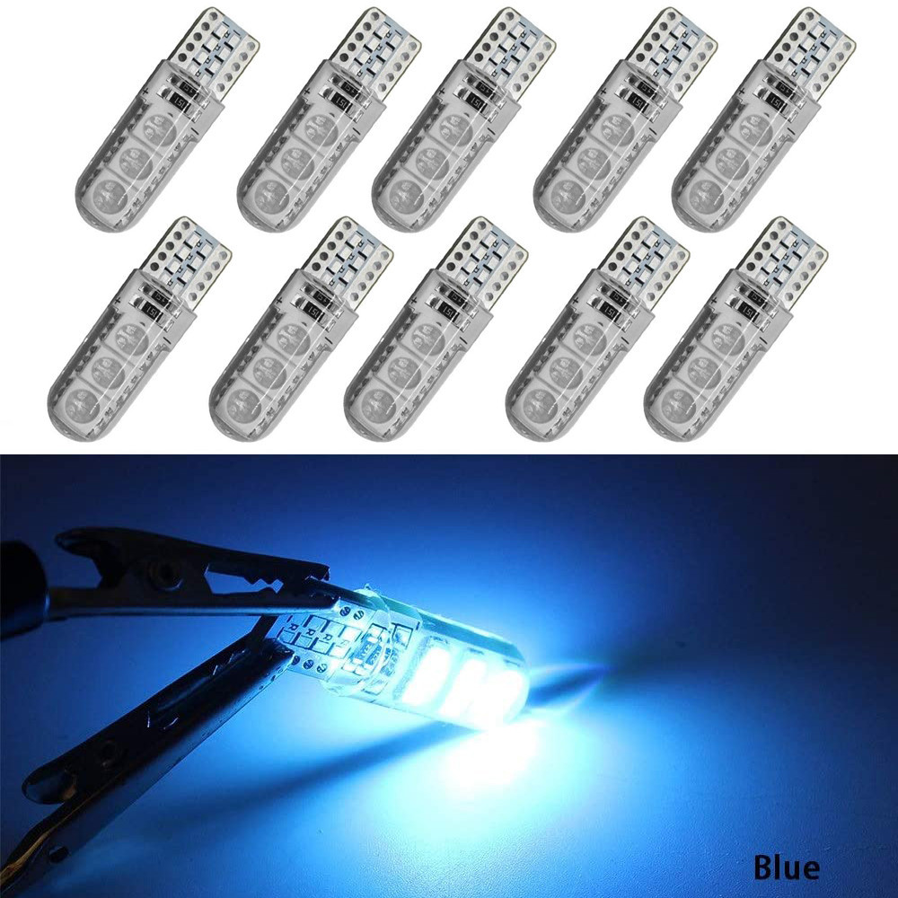 2x LED T10 W5W 194 5050 6SMD Light Bulbs Silicone Parking License Plate Lamp Auto Interior Light