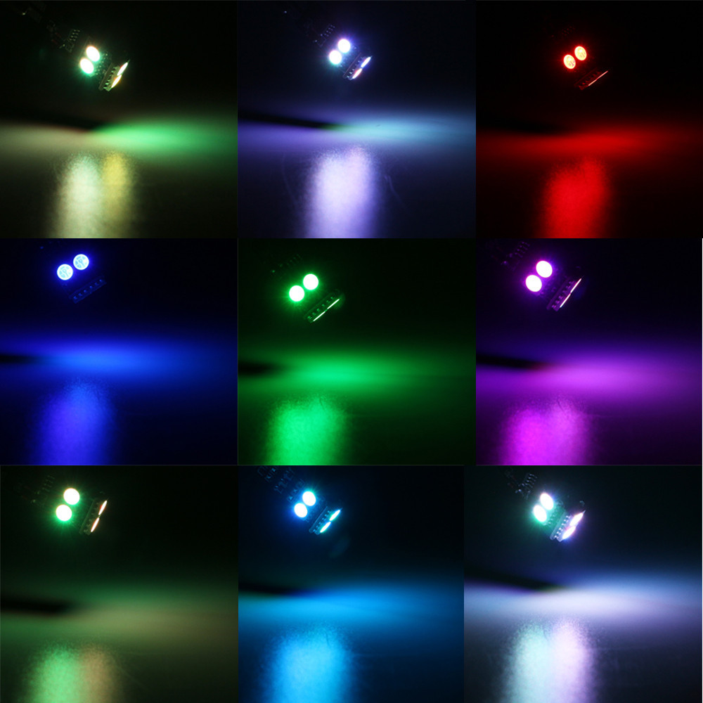 2x T10 194 168 5050 6 SMD 14 Patterns 7 Colors Strobe LED Flash Lamps Interior Lights Car Door Light With Memory