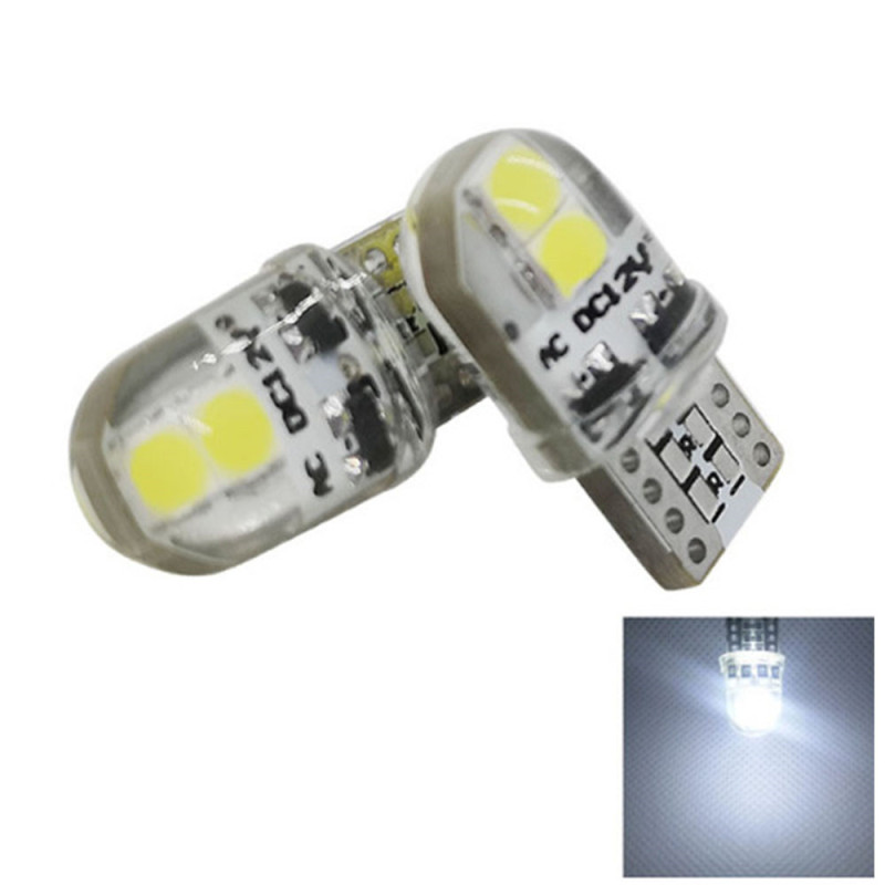 2x W5W Car Bulbs 194 147 T10 Led Silicone Shell License Plate Lights Map Trunk Lamp