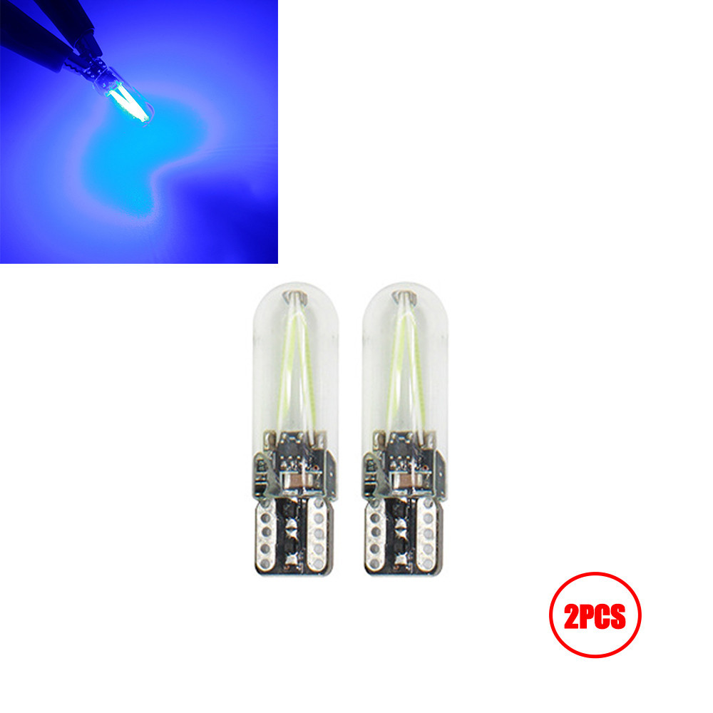 2x T10 LED W5W COB Filament Bulbs Glass Car Side Marker Light Interior Dome Reading Lamp