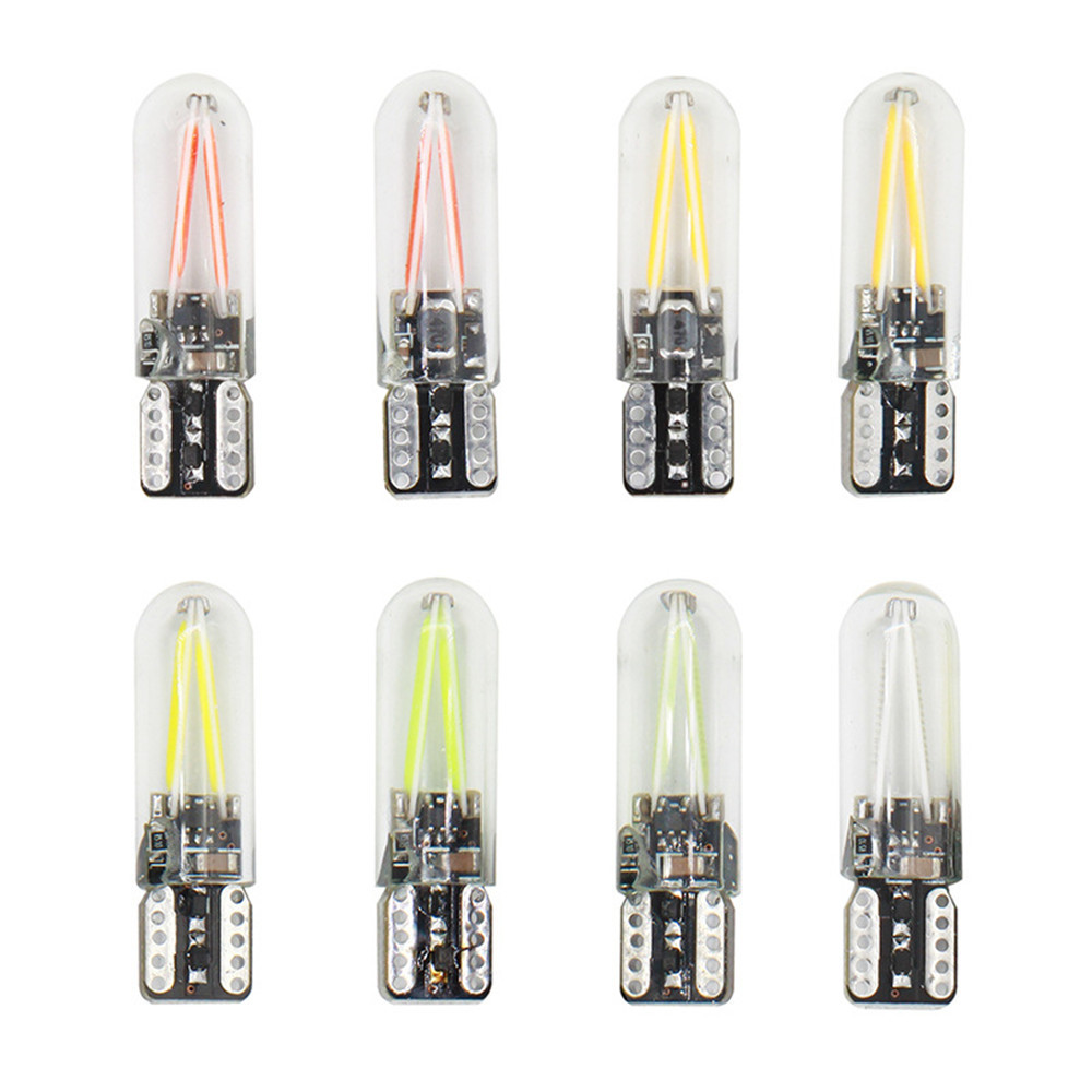 2x T10 LED W5W COB Filament Bulbs Glass Car Side Marker Light Interior Dome Reading Lamp