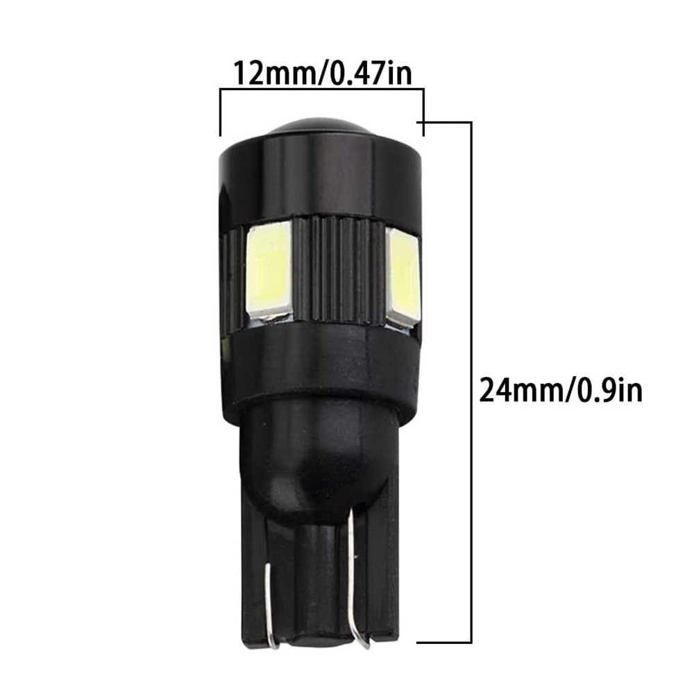 2x Car 168 2825 W5W T10 Wedge 6-SMD 5630 Chipsets LED Dome Parking Lamp License Plate Lights