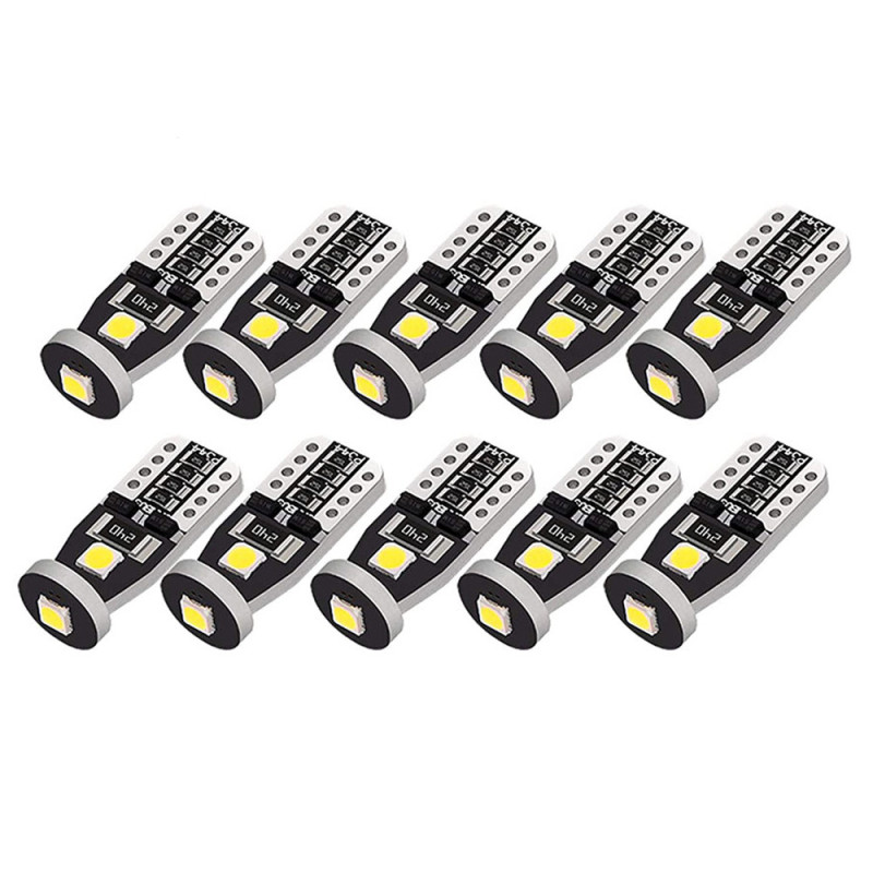 10x LED T10 194 168 2825 W5W 3SMD Bulbs for Dome Light  Map Door Courtesy  License Plate Trunk Light