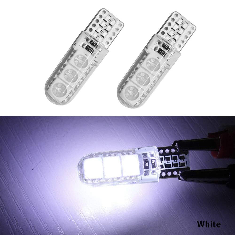 2x LED T10 W5W 194 5050 6SMD Light Bulbs Silicone Parking License Plate Lamp Auto Interior Light