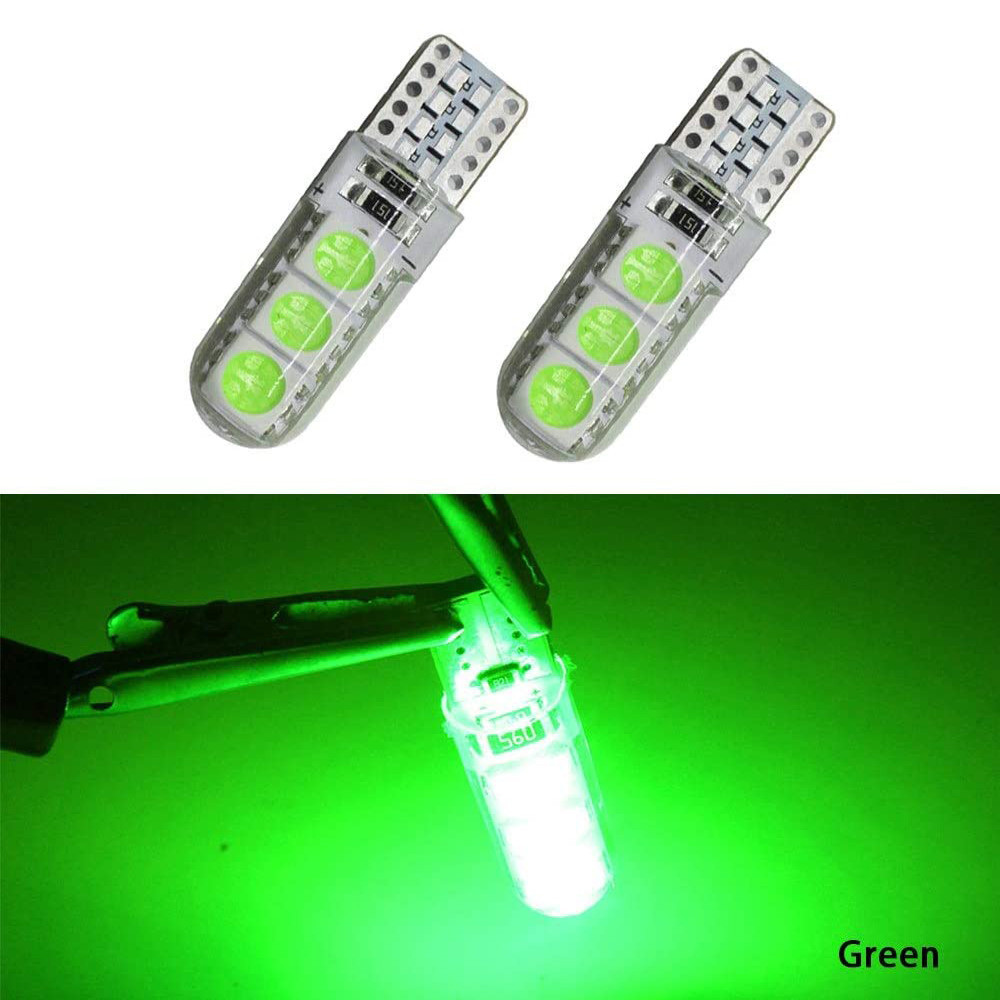 2x LED T10 W5W 194 5050 6SMD Light Bulbs Silicone Parking License Plate Lamp Auto Interior Light