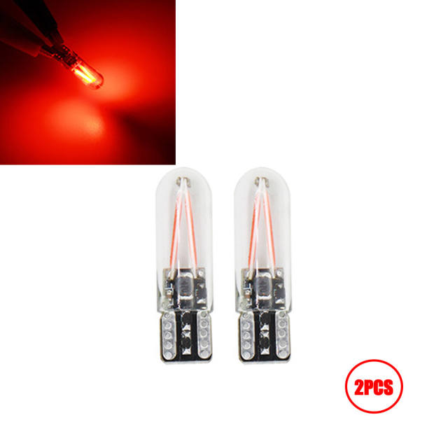 2x T10 LED W5W COB Filament Bulbs Glass Car Side Marker Light Interior Dome Reading Lamp