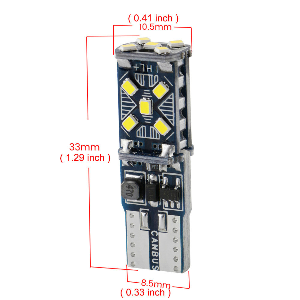 2x Canbus W5W Car Light Clearance T10 2016 15SMD LED No error Bulbs trunk signal DC 9-28V