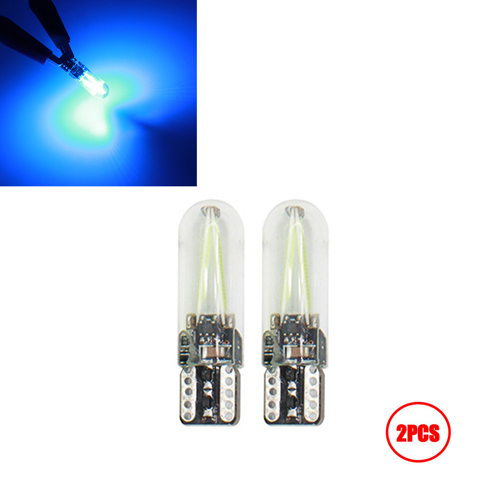 2x T10 LED W5W COB Filament Bulbs Glass Car Side Marker Light Interior Dome Reading Lamp