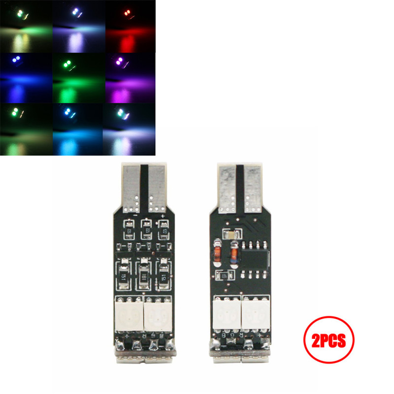 2x T10 194 168 5050 6 SMD 14 Patterns 7 Colors Strobe LED Flash Lamps Interior Lights Car Door Light With Memory