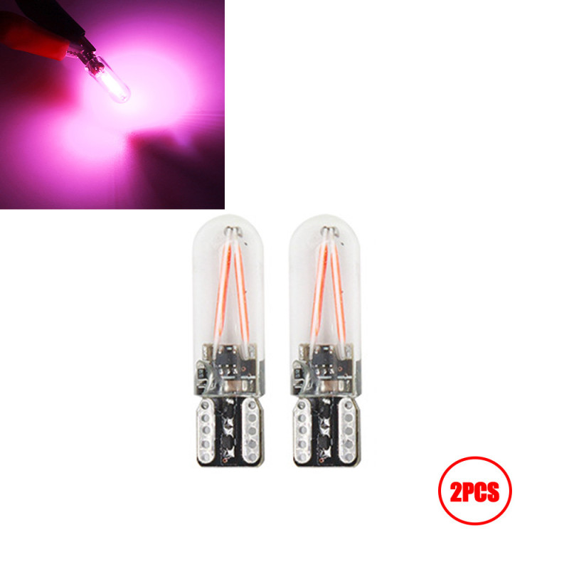 2x T10 LED W5W COB Filament Bulbs Glass Car Side Marker Light Interior Dome Reading Lamp