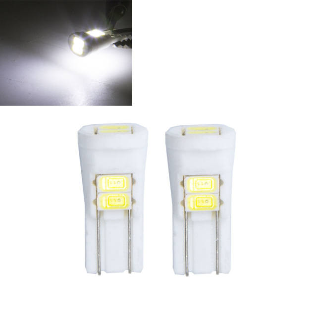 2x T10 194 168 Ceramics Light Car Auto LED Door Light Bulb Marker Lamp DC 12V