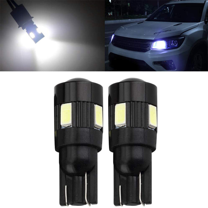 2x Car 168 2825 W5W T10 Wedge 6-SMD 5630 Chipsets LED Dome Parking Lamp License Plate Lights