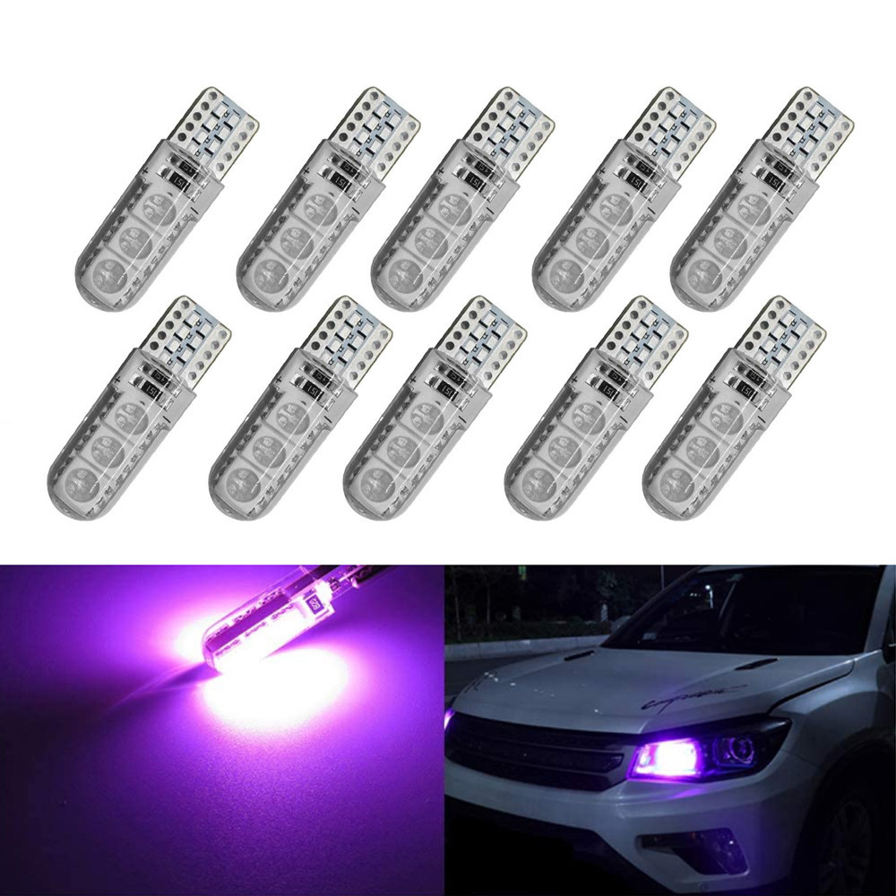 2x LED T10 W5W 194 5050 6SMD Light Bulbs Silicone Parking License Plate Lamp Auto Interior Light