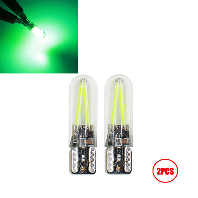 2x T10 LED W5W COB Filament Bulbs Glass Car Side Marker Light Interior Dome Reading Lamp