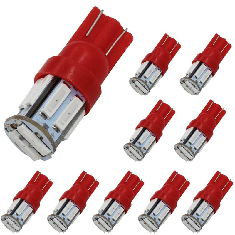 10x T10 LED W5W Lamp Interior Replacement 168 194 2825 Wedge Bulbs for 12V License Plate Map Dome Light