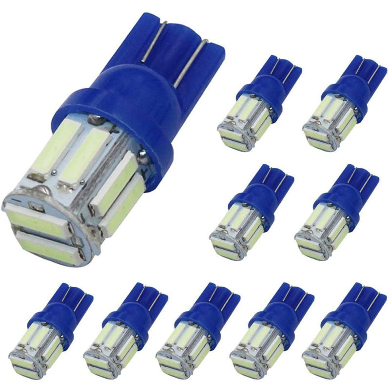 10x T10 LED W5W Lamp Interior Replacement 168 194 2825 Wedge Bulbs for 12V License Plate Map Dome Light