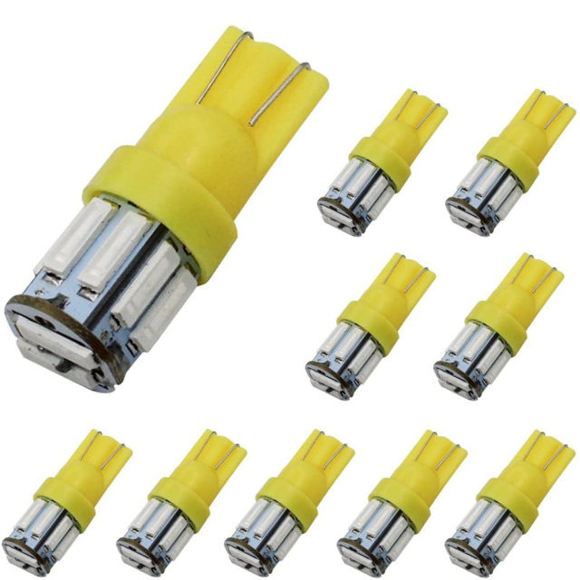 10x T10 LED W5W Lamp Interior Replacement 168 194 2825 Wedge Bulbs for 12V License Plate Map Dome Light