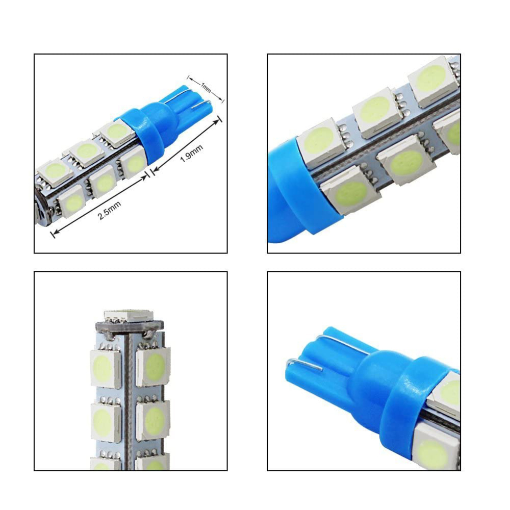 2x T10 W5W LED Bulbs 168 194 2825 Wedge Bulbs for 12V License Plate Map Dome Lamp