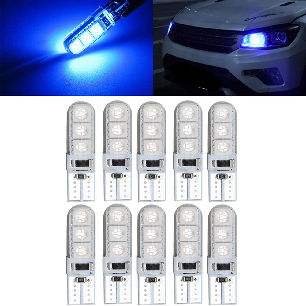 10x T10 Silicone Car Clearance Light T10 Wedge Led bulbs Interior Lights for W5W 194 168 2825