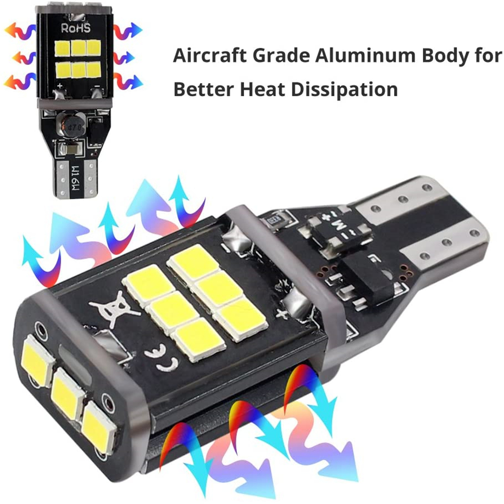 2x 9-30v 921 912 T15 LED Bulbs Lamps for Reverse Lights Xenon White