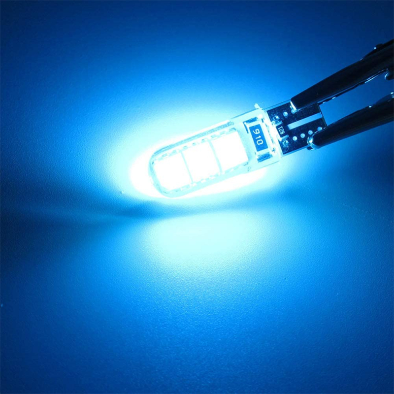 10x T10 Silicone Car Clearance Light T10 Wedge Led bulbs Interior Lights for W5W 194 168 2825