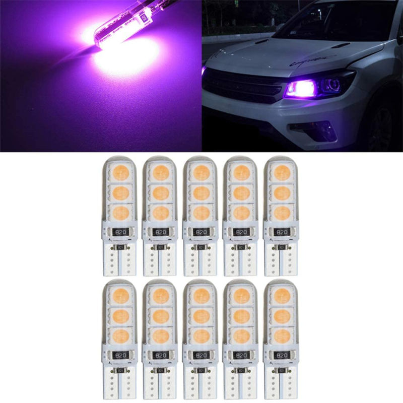 10x T10 Silicone Car Clearance Light T10 Wedge Led bulbs Interior Lights for W5W 194 168 2825