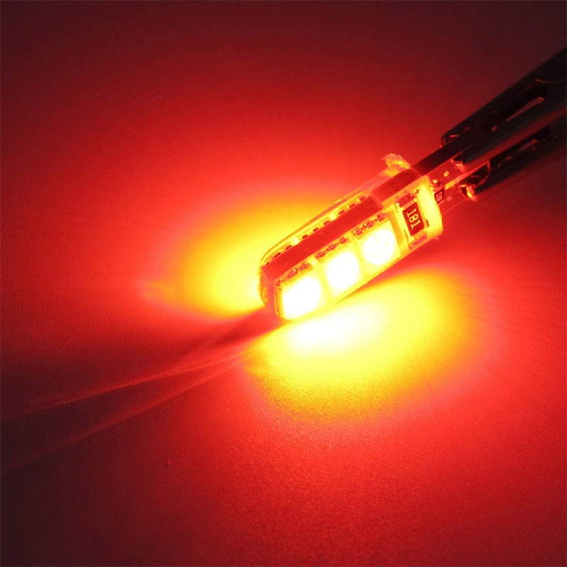 10x T10 Silicone Car Clearance Light T10 Wedge Led bulbs Interior Lights for W5W 194 168 2825