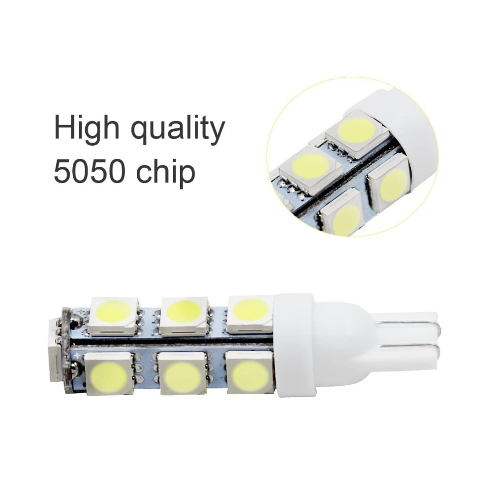 2x T10 W5W LED Bulbs 168 194 2825 Wedge Bulbs for 12V License Plate Map Dome Lamp