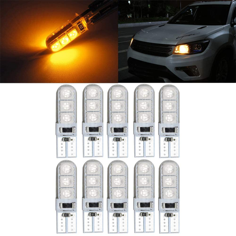 10x T10 Silicone Car Clearance Light T10 Wedge Led bulbs Interior Lights for W5W 194 168 2825